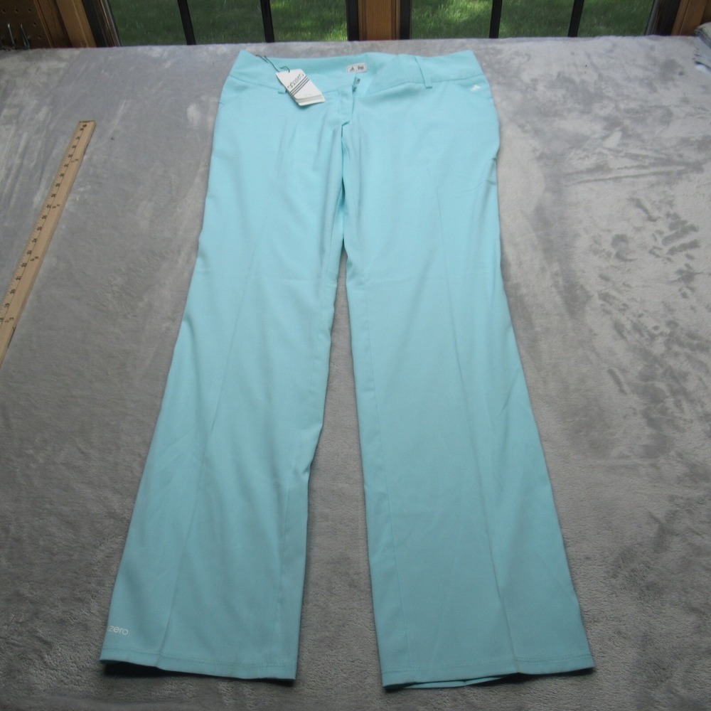 Adidas Pants Women 8 Light Aqua White Adizero Golf Zip Fly Performance 33x31 NWD